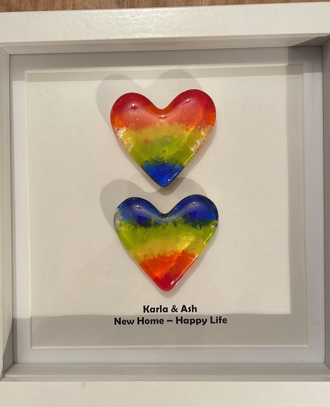 Coloured Glass Hearts  - Commissions -  Xrissy CRAFTY
