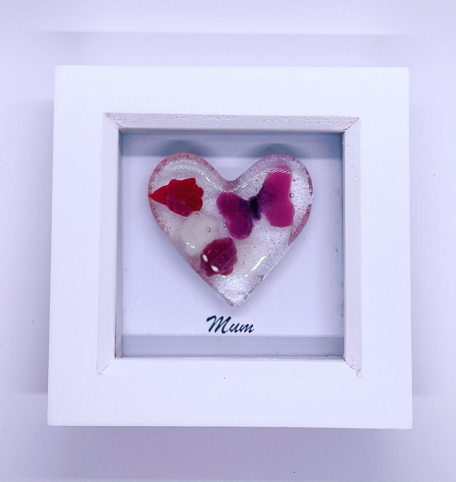 Framed 'Mum' Heart  - Commissions -  Xrissy CRAFTY